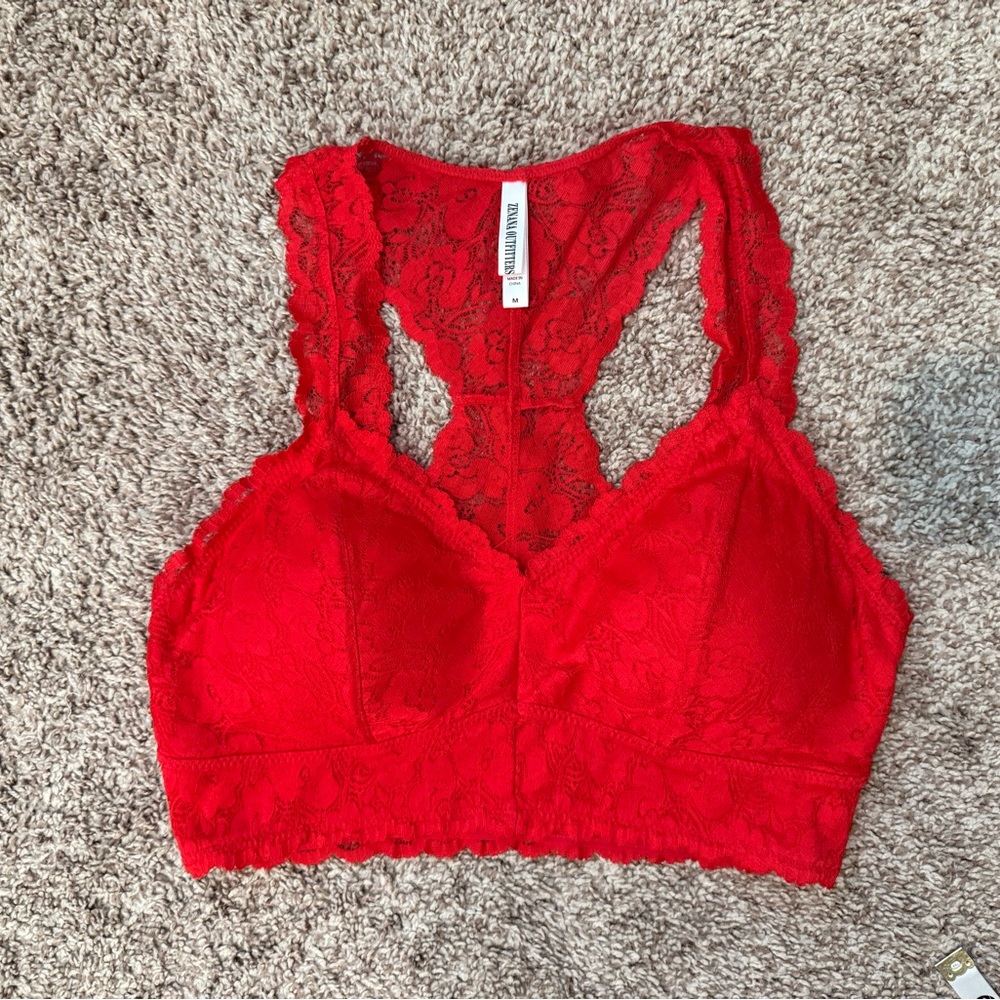 Zenana Outfitters Red Lace Bralette